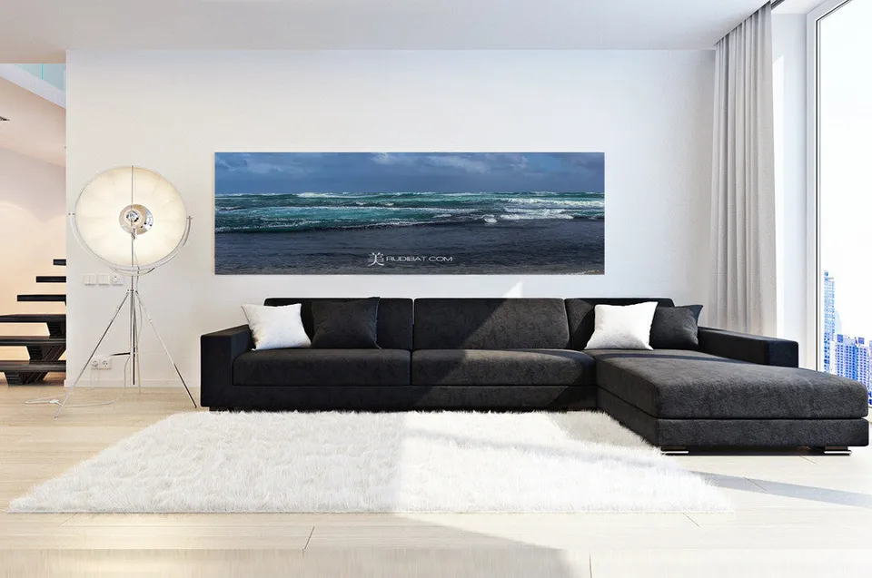 RUDIBAT prints displayed in a living room