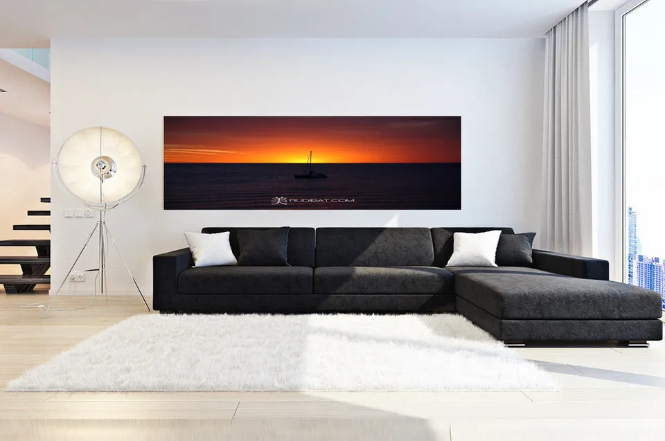 RUDIBAT prints displayed in a living room