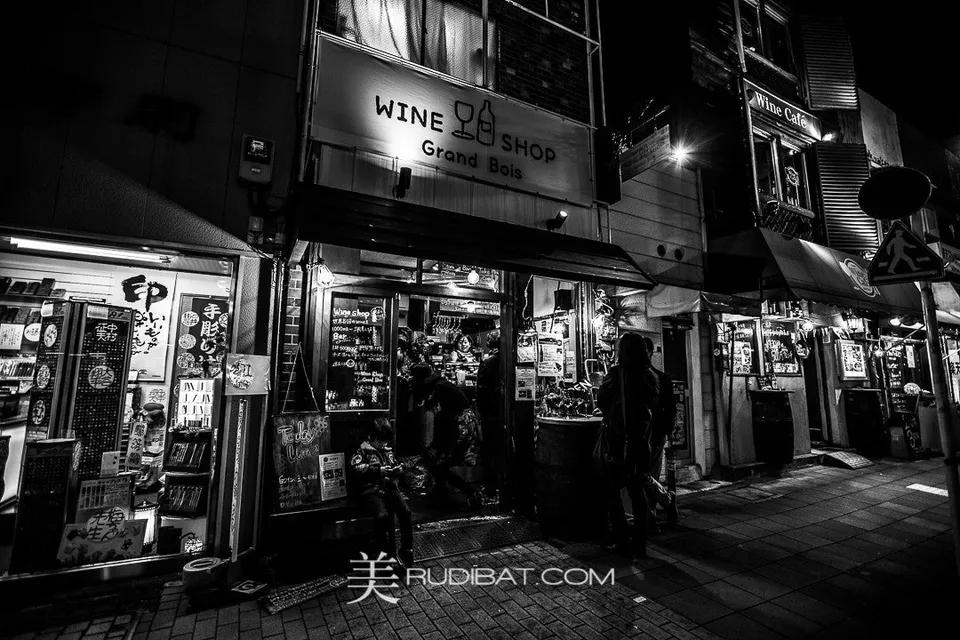 Wine Shop – Old style Wine Bar in Omari Tokyo Japan.